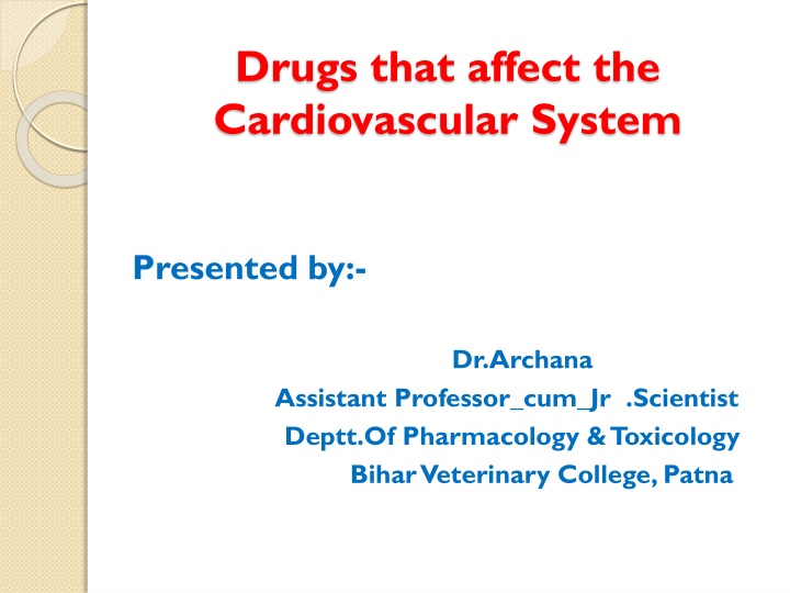 drugs that affect the cardiovascular system