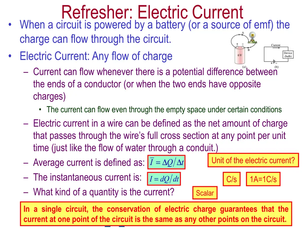 refresher electric current when a circuit