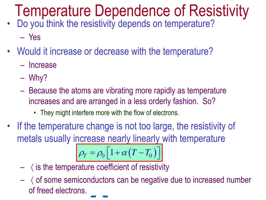 temperature dependence of resistivity