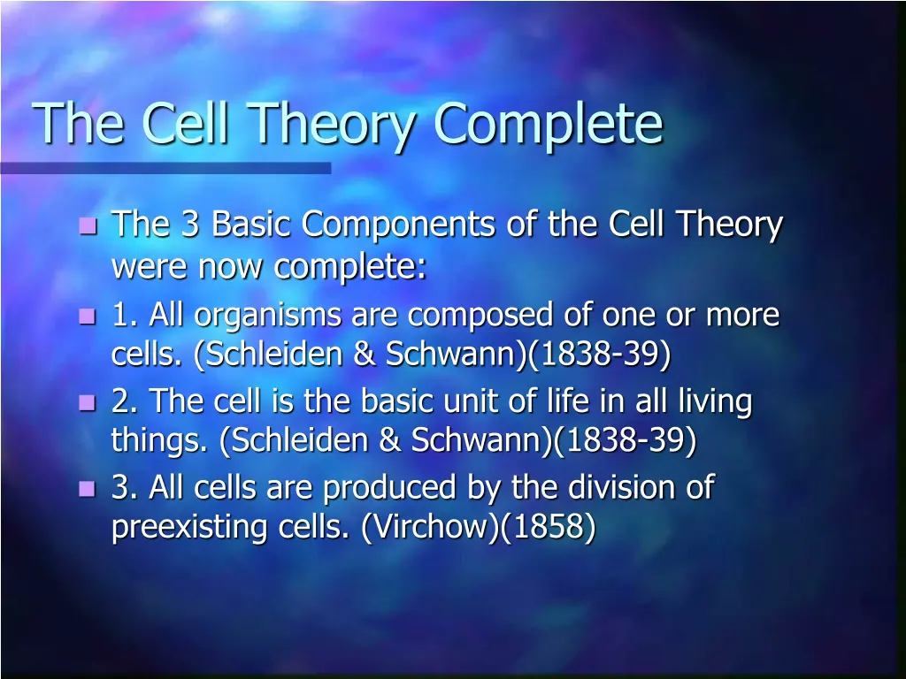 the cell theory complete