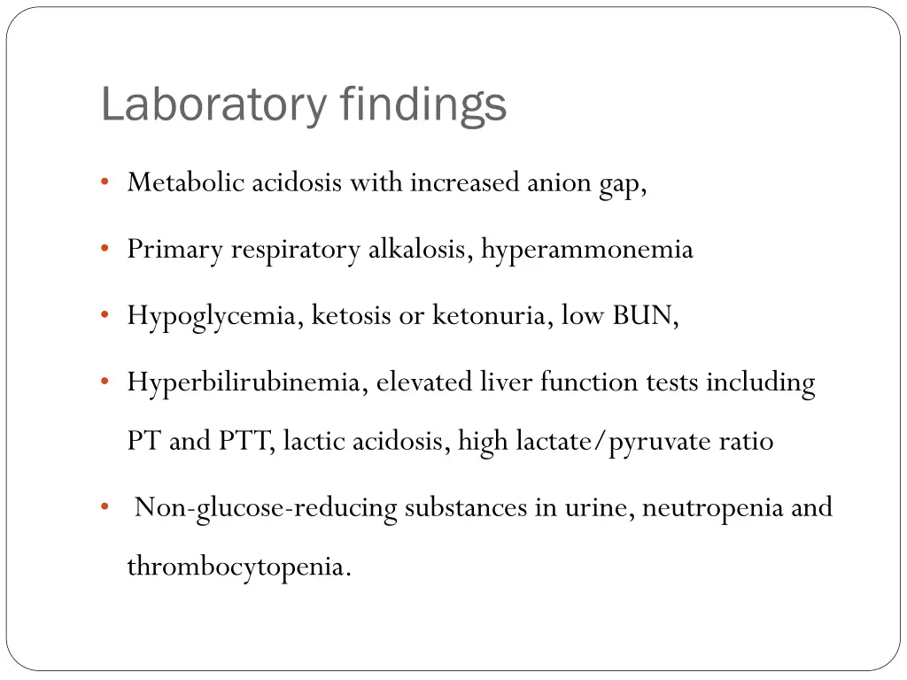 laboratory findings