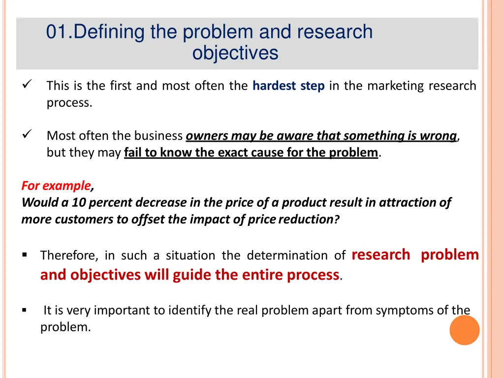 01 defining the problem and research objectives
