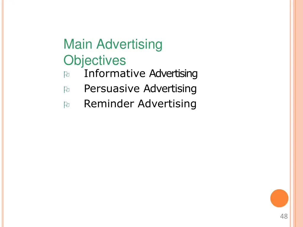 main advertising objectives informative