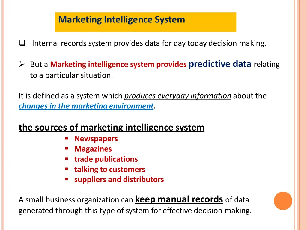 marketing intelligence system