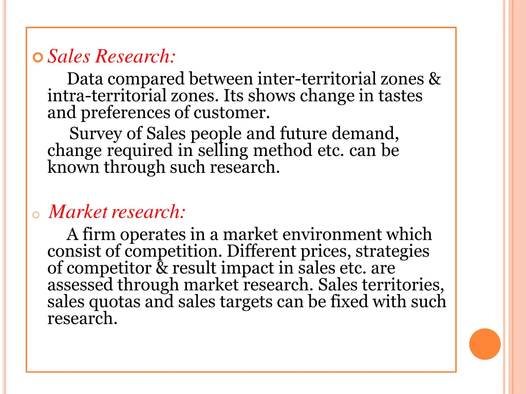 sales research data compared between inter