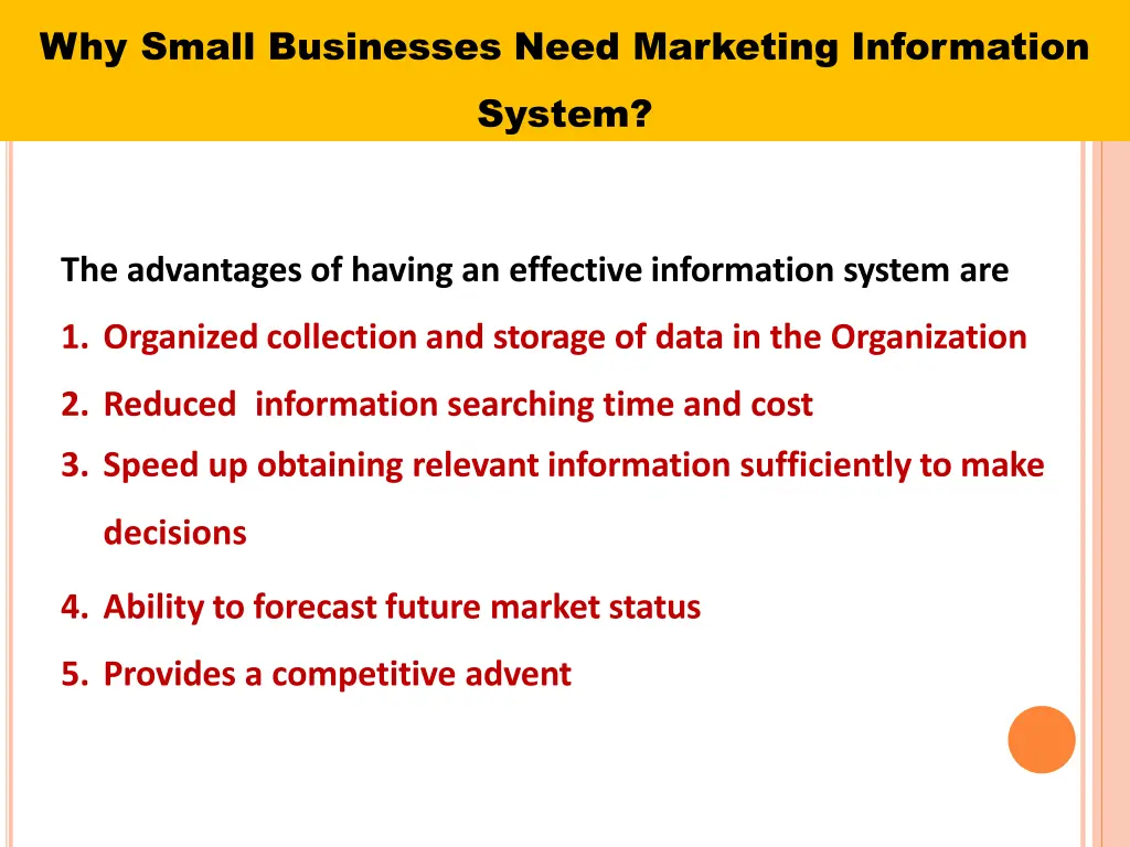 why small businesses need marketing information
