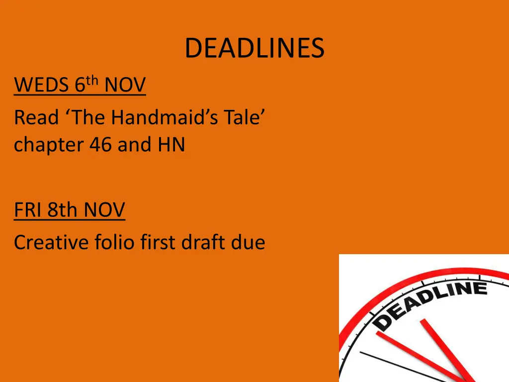 deadlines 1