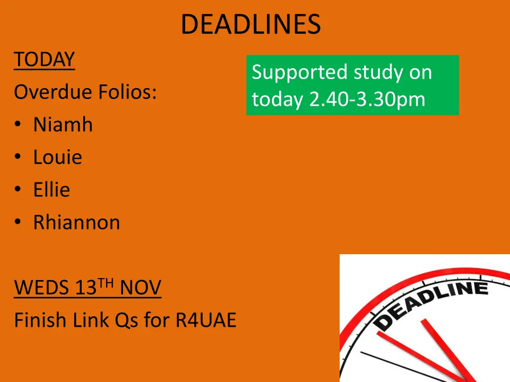 deadlines 4