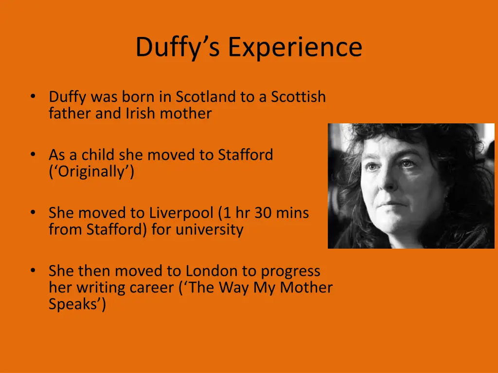 duffy s experience