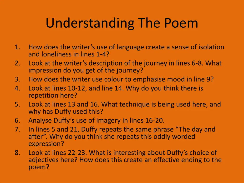 understanding the poem