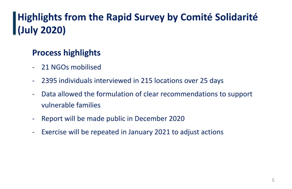 highlights from the rapid survey by comit 2