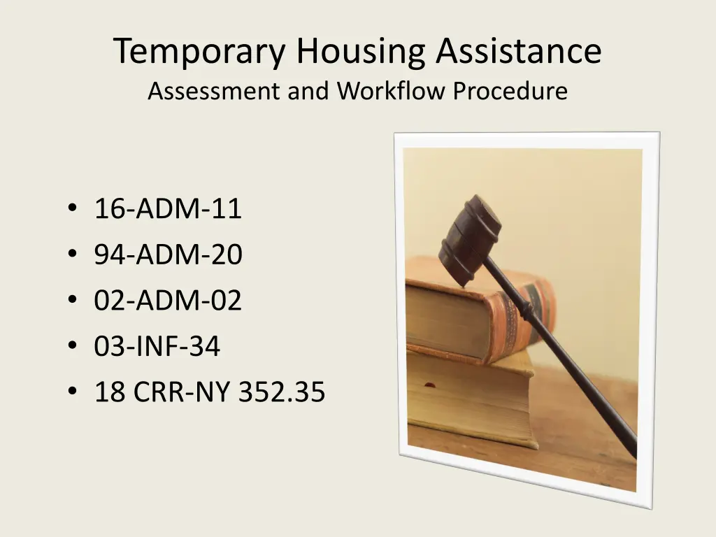 temporary housing assistance assessment