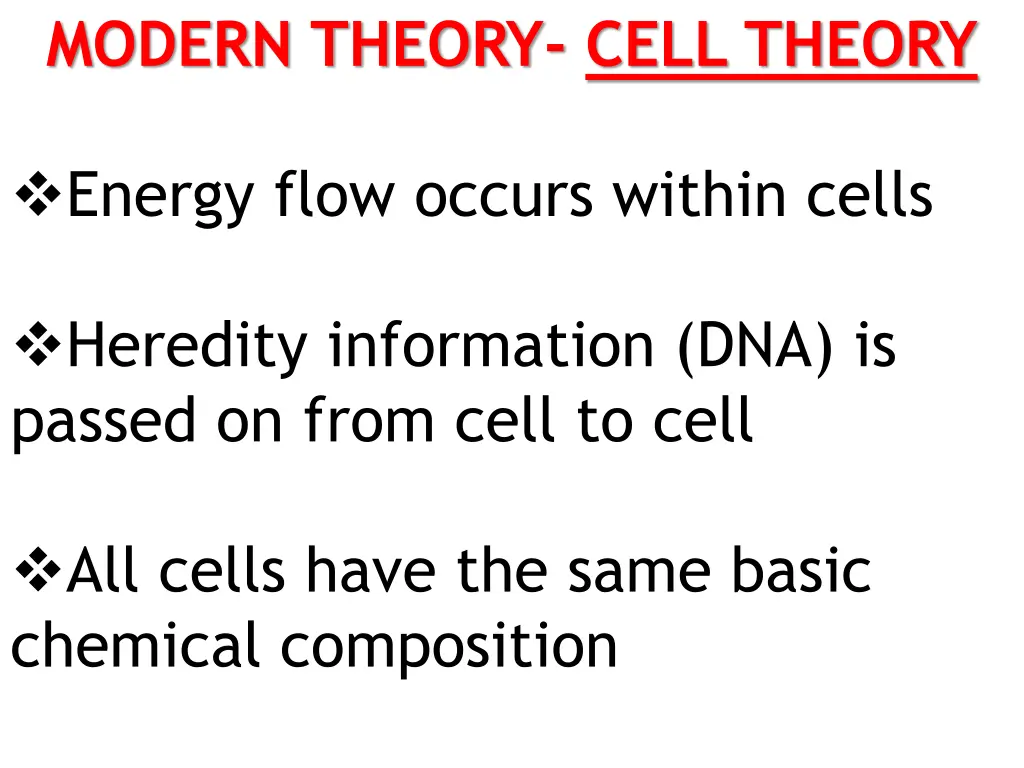 modern theory cell theory