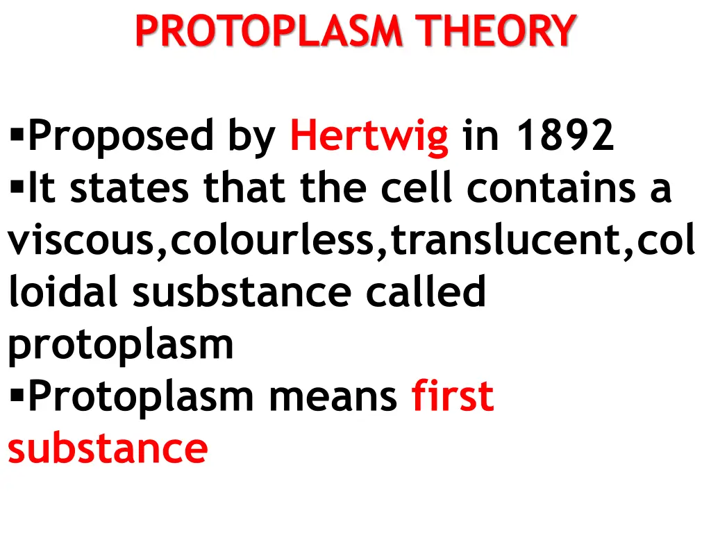 protoplasm theory