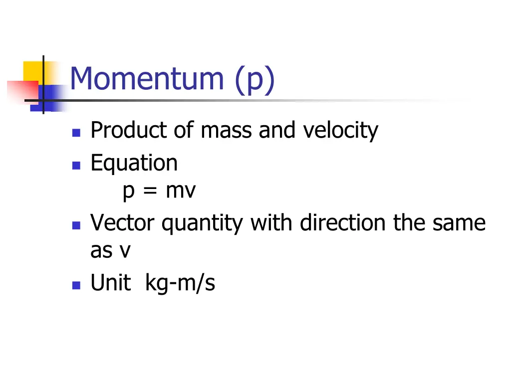 momentum p