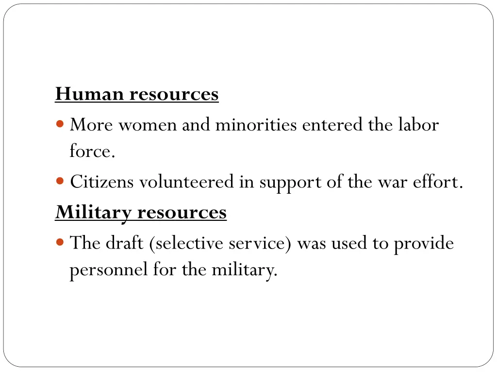 human resources more women and minorities entered