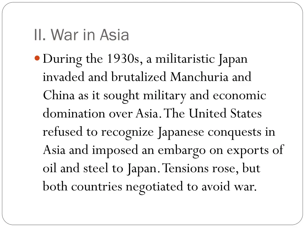 ii war in asia during the 1930s a militaristic