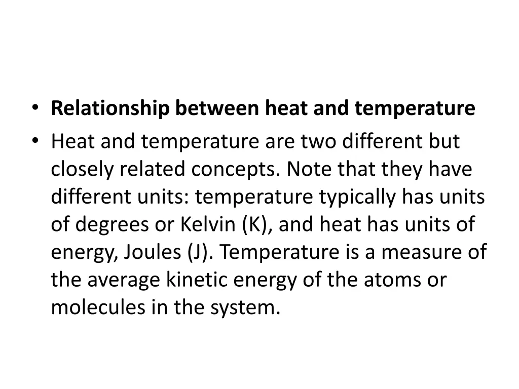 relationship between heat and temperature heat