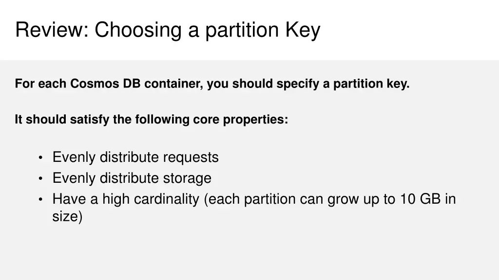 review choosing a partition key