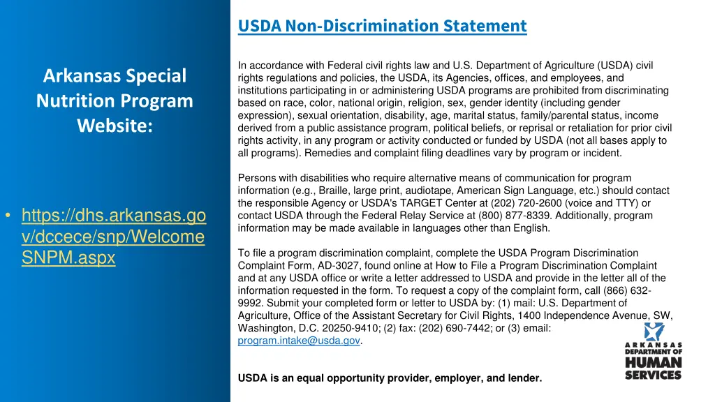 usda non discrimination statement