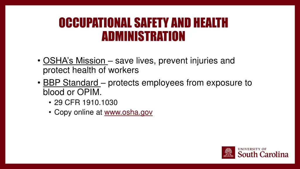 occupational safety and health administration