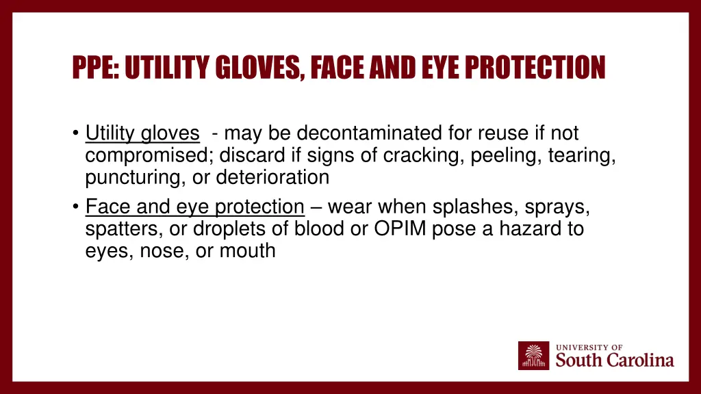 ppe utility gloves face and eye protection