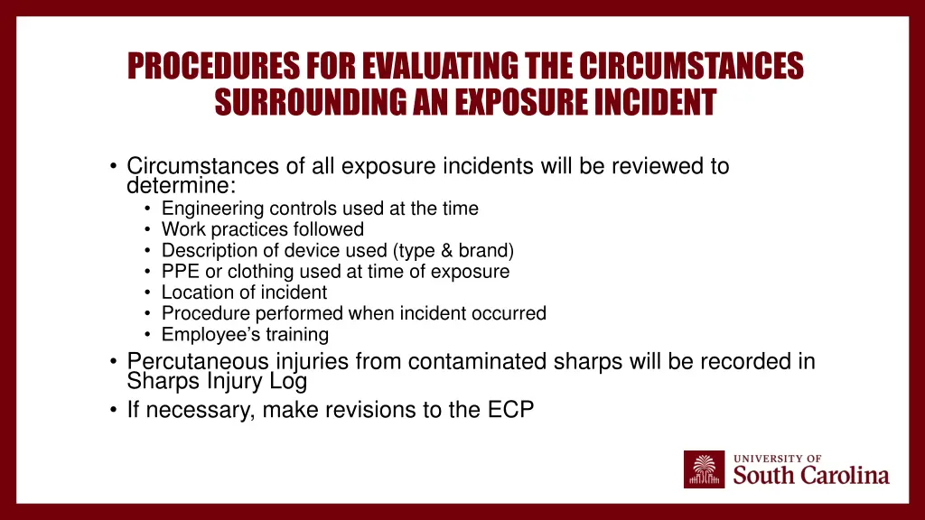 procedures for evaluating the circumstances