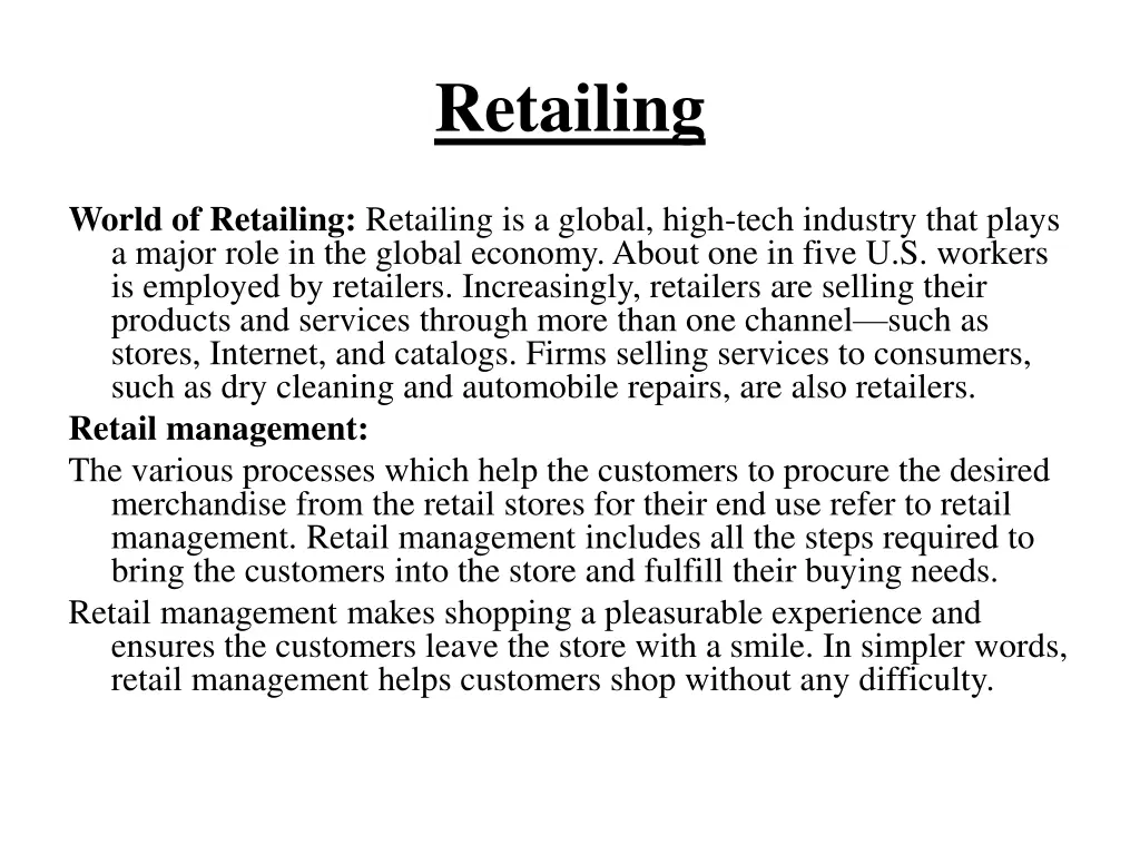 retailing
