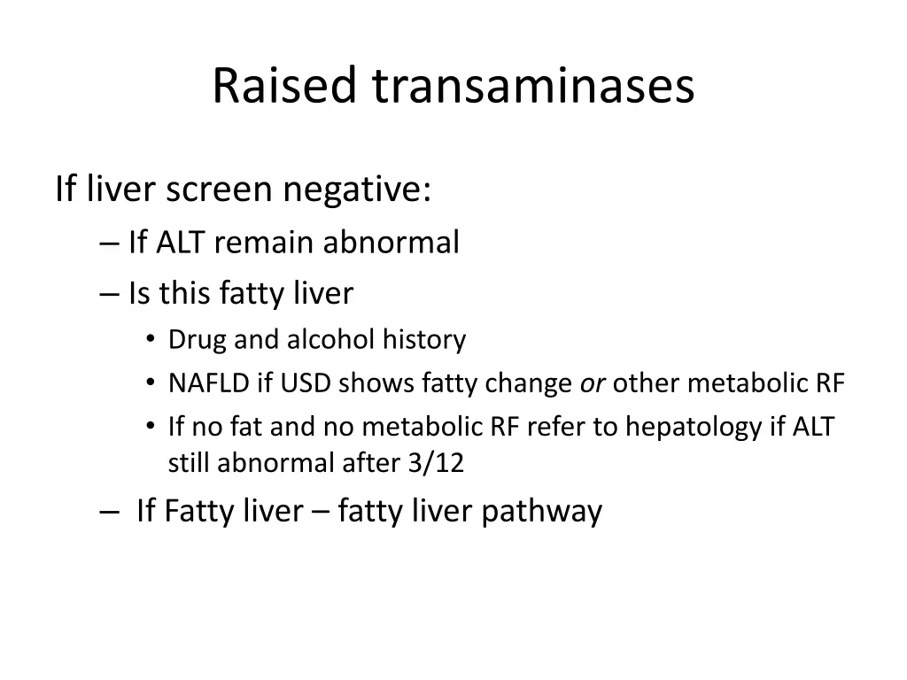 raised transaminases