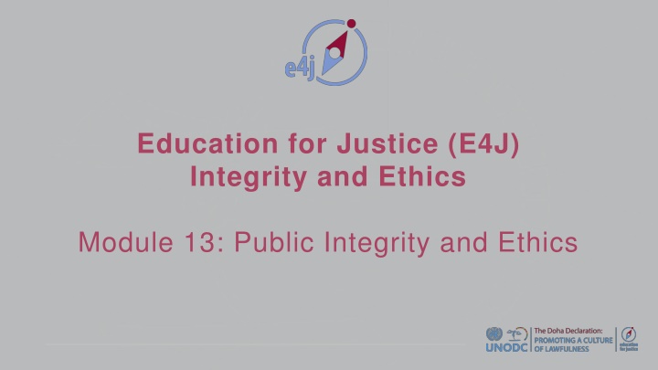 education for justice e4j integrity and ethics