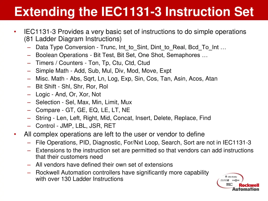 extending the iec1131 3 instruction set