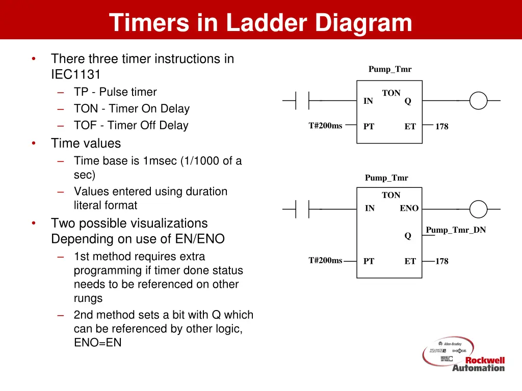 timers in ladder diagram