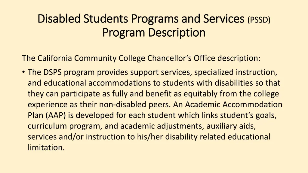 disabled students programs and services disabled