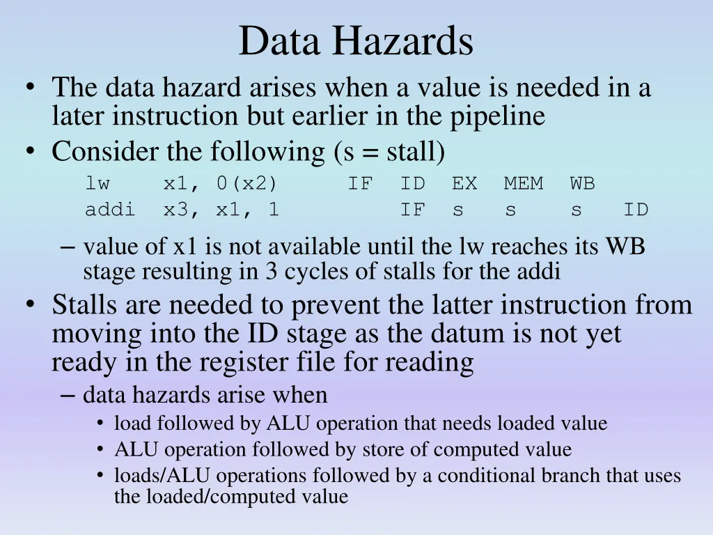 data hazards