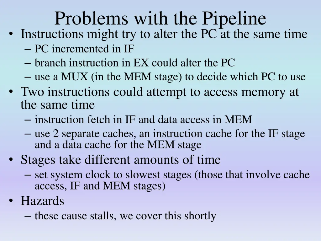 problems with the pipeline instructions might