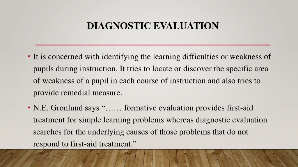 diagnostic evaluation