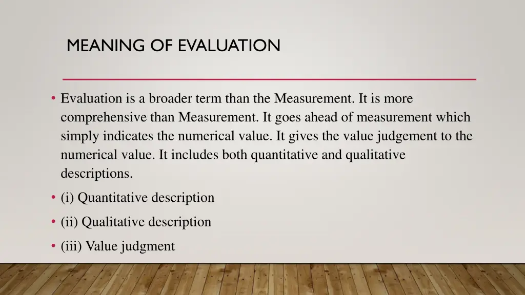 meaning of evaluation