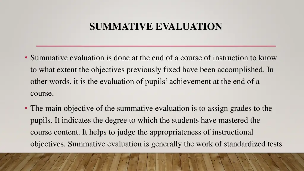 summative evaluation