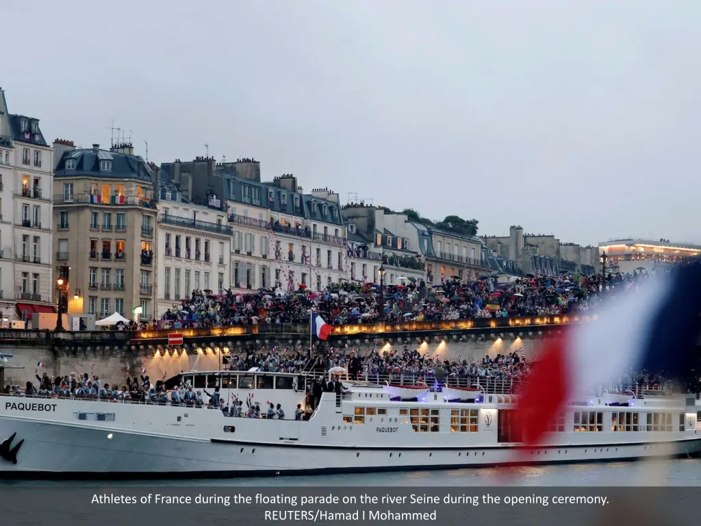 athletes of france during the floating parade