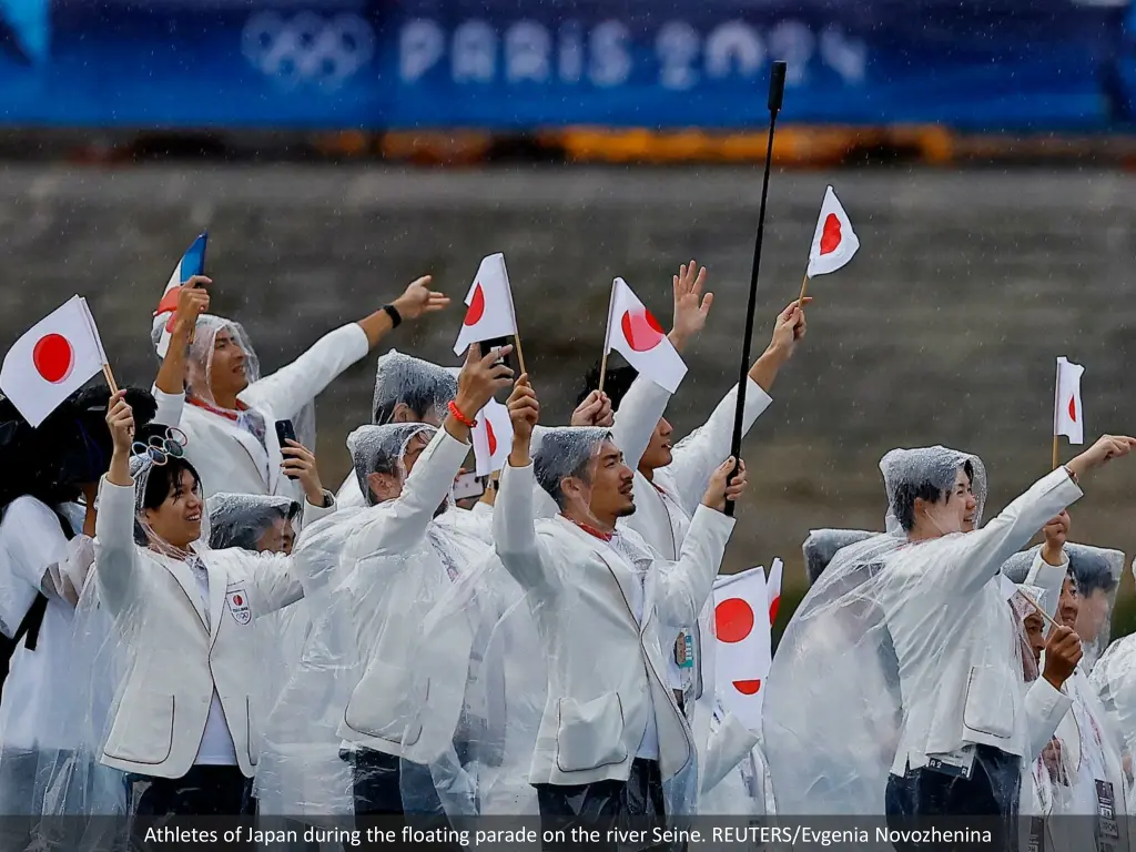 athletes of japan during the floating parade