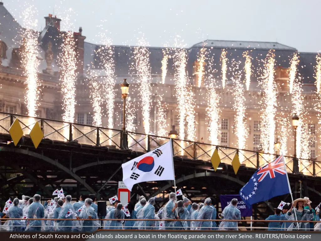 athletes of south korea and cook islands aboard