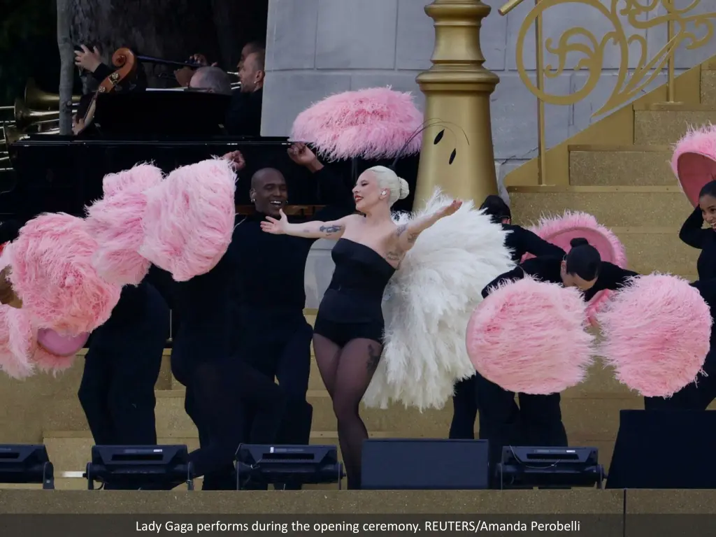 lady gaga performs during the opening ceremony