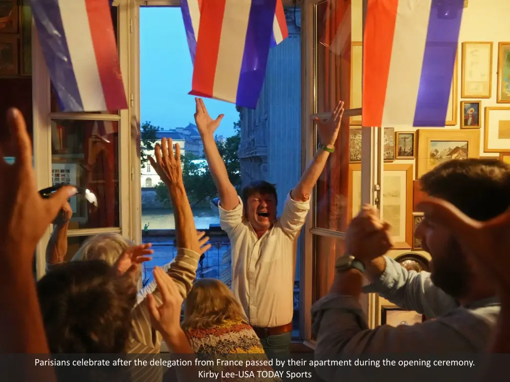 parisians celebrate after the delegation from