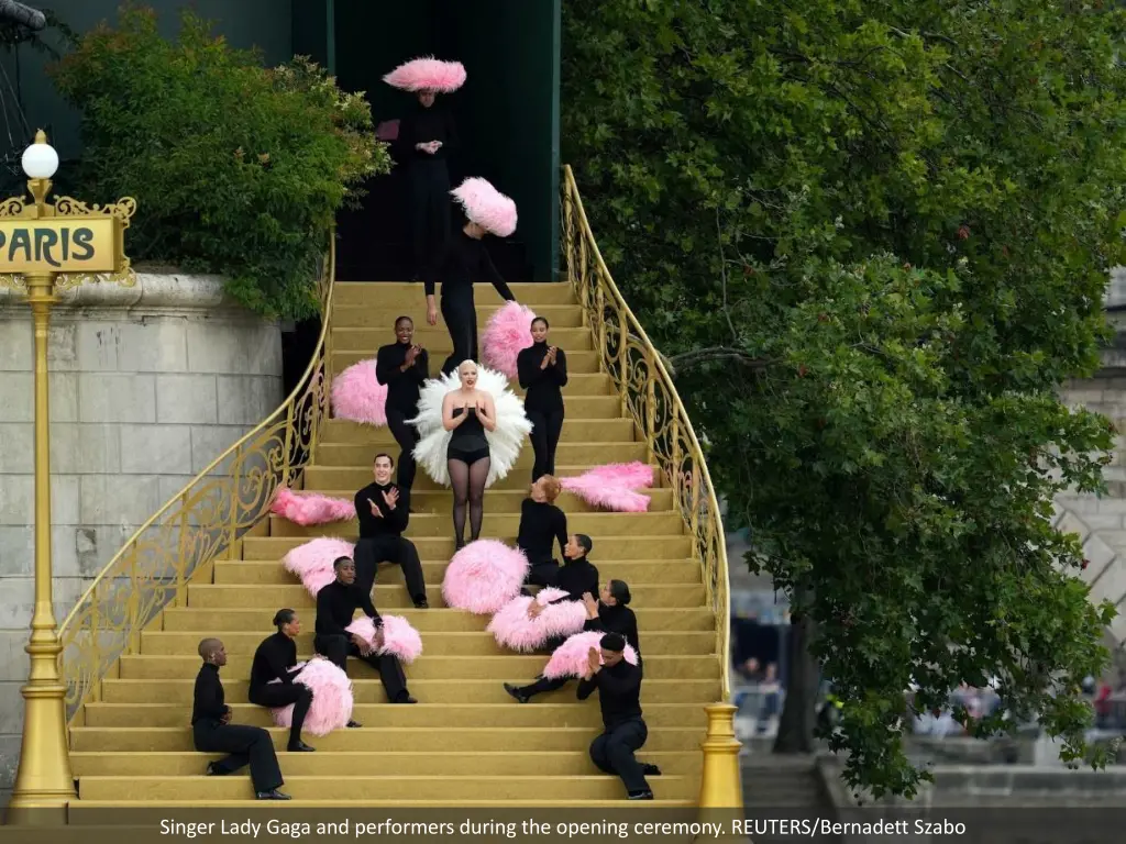 singer lady gaga and performers during