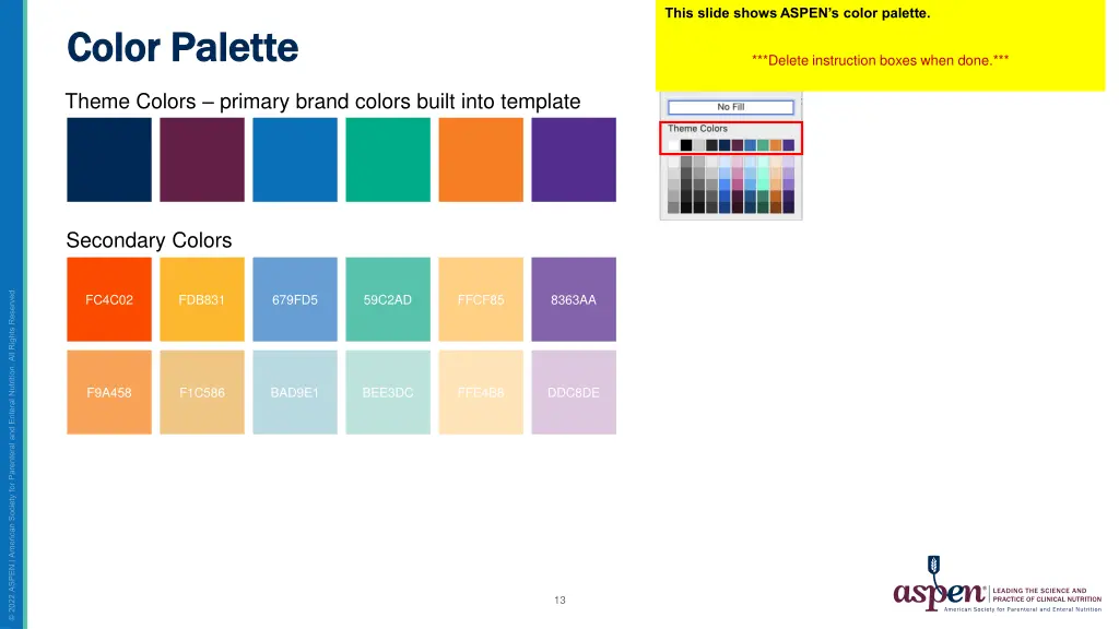 this slide shows aspen s color palette