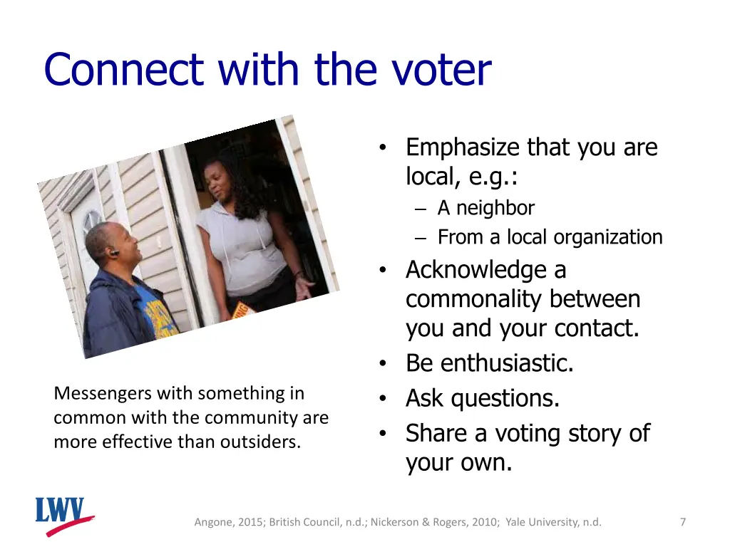 connect with the voter