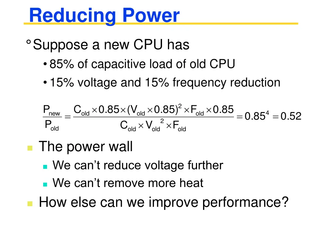 reducing power