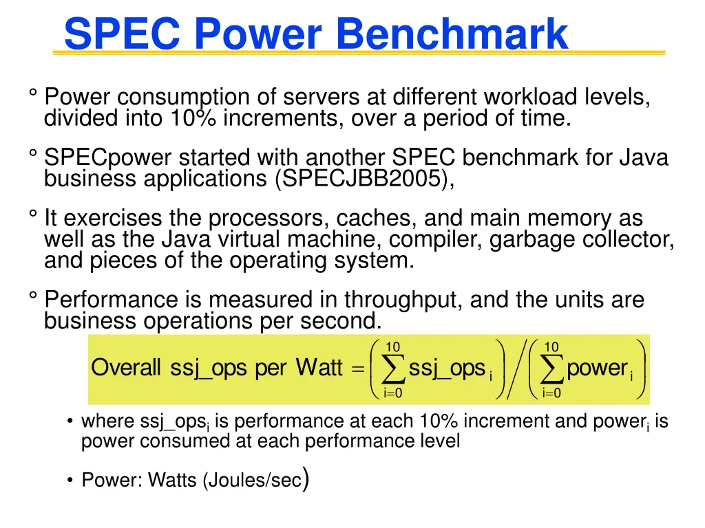 spec power benchmark