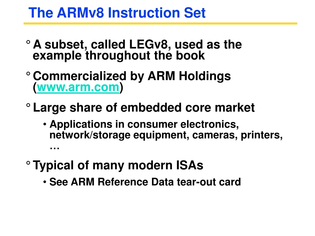 the armv8 instruction set