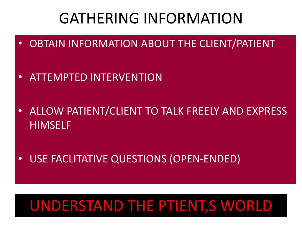 gathering information